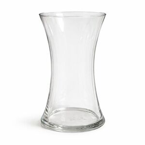 Modern Clear Glass Vase – 8” Tall Decorative Flower Vase for Home Décor